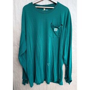 Carhartt Distressed Long Sleeve Shirt | Green | Size XL